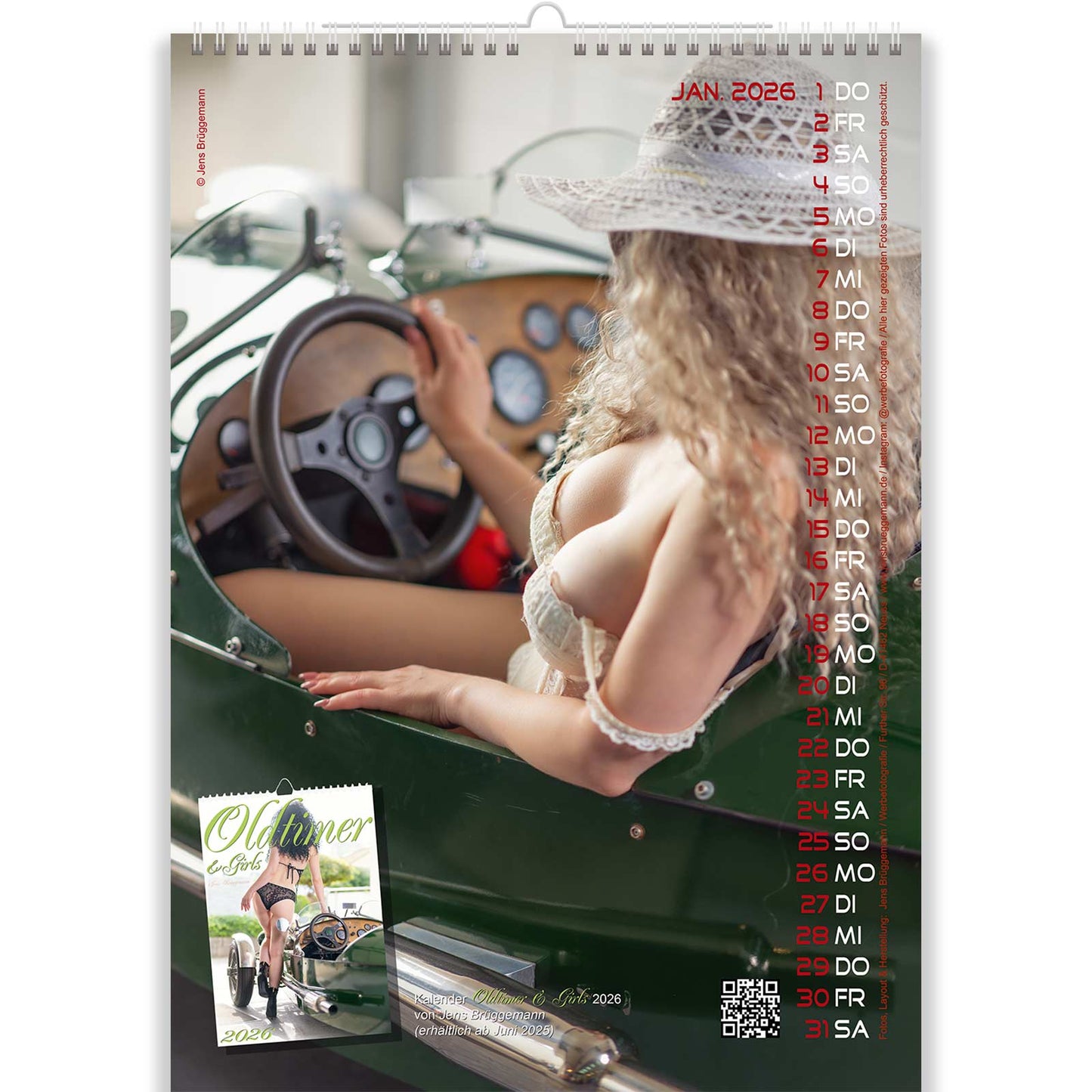 Sexy Girl Calendar Oldtimer and Girls Back Cover