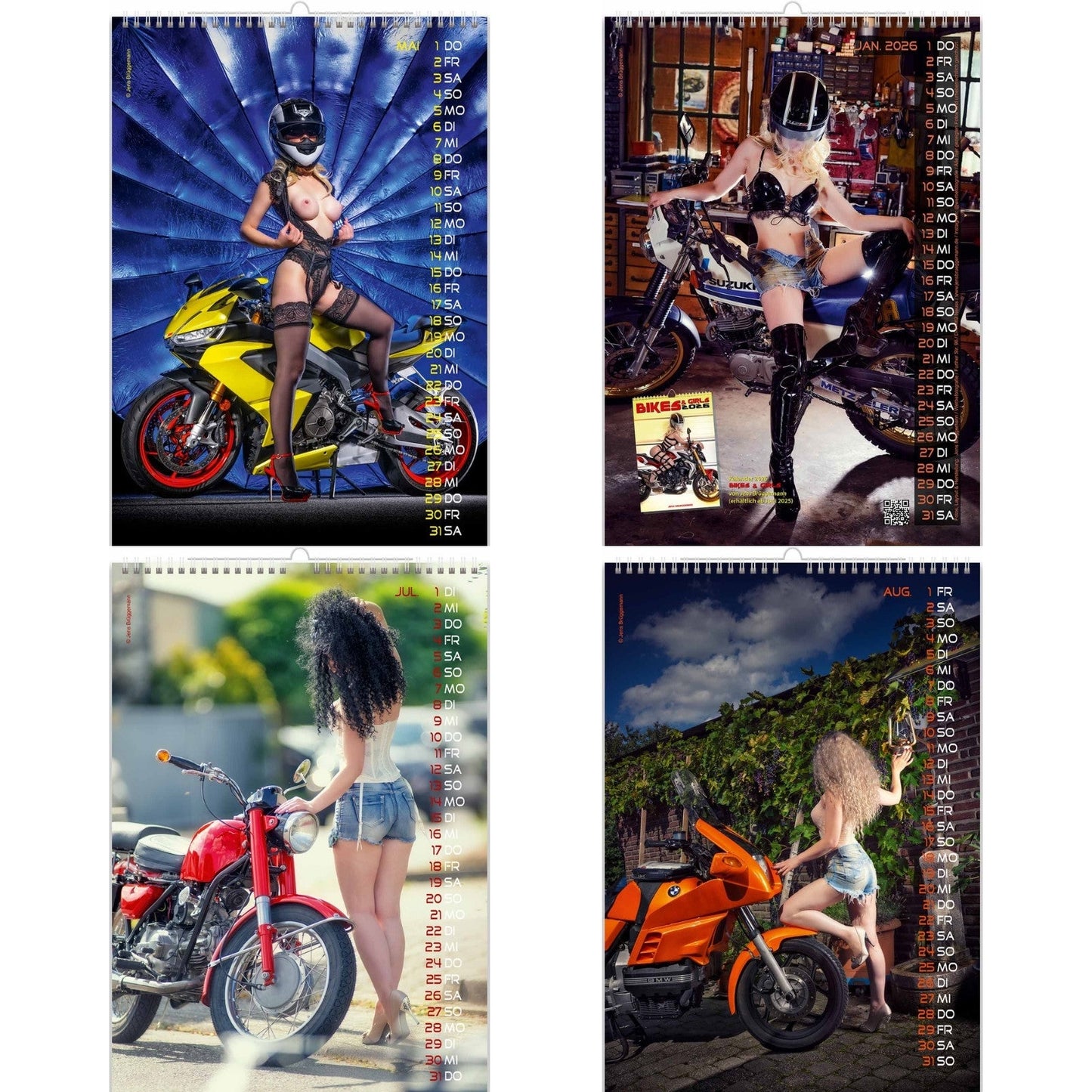 Sexy Women in Nude Motorcycle Calendar