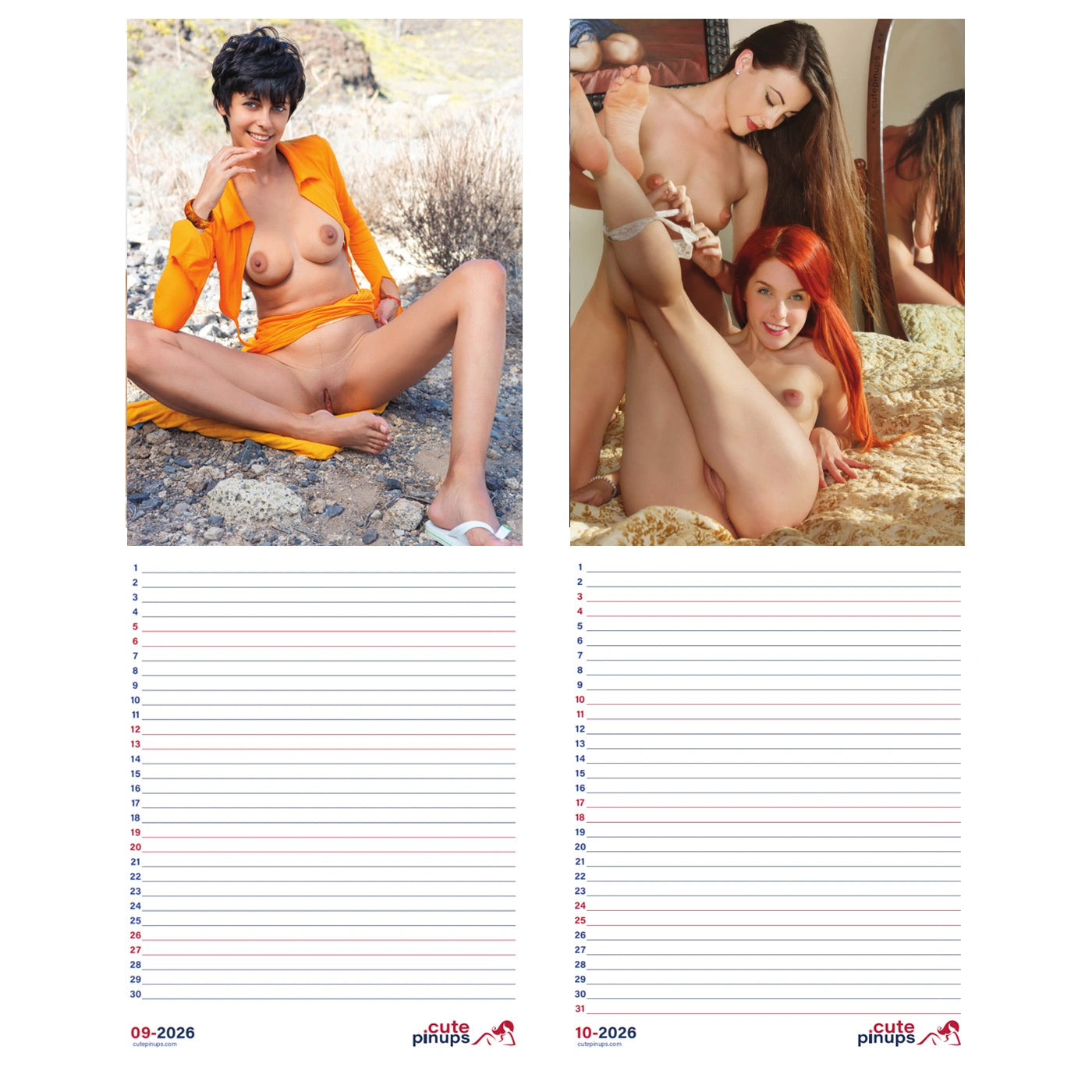 Daring Erotic A4 Calendar for with Writing Space 2026 - Image 4