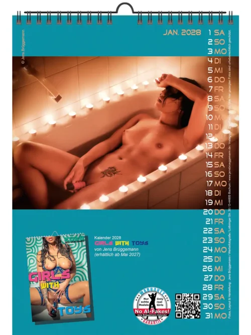 Jens A4 Girls with Toys 2027 Note my Babe 2027 + free 2026 calendar