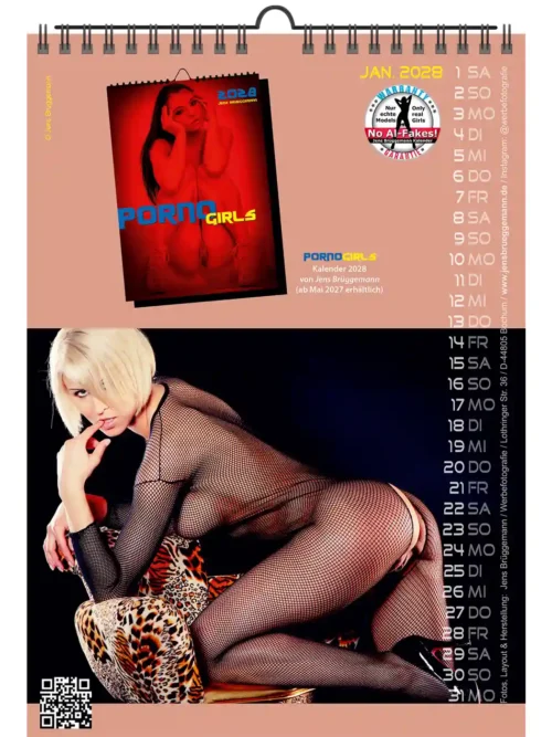 4PG-27 Jens A4 Porno Girls 2027 + free 2026 calendar