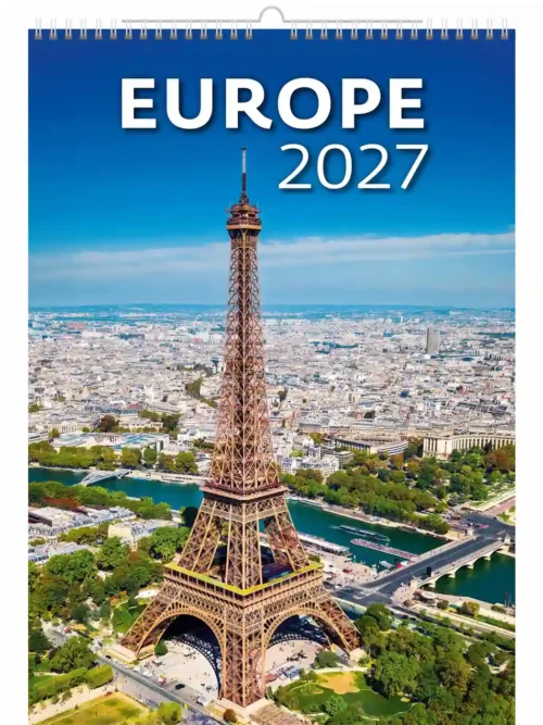 C123-27 Europe scenes Calendar A3+ size 2027 + free 2026 calendar