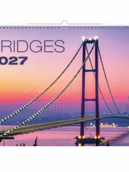 C129-27 Famous Bridges Photo Calendar A3+ 2027 + free 2026 calendar