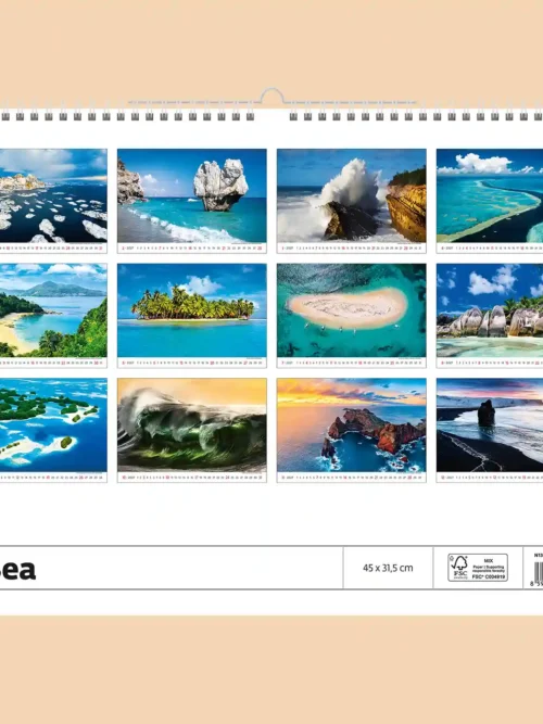 Sea 2027 wall calendar, back cover showing all twelve monthly photos