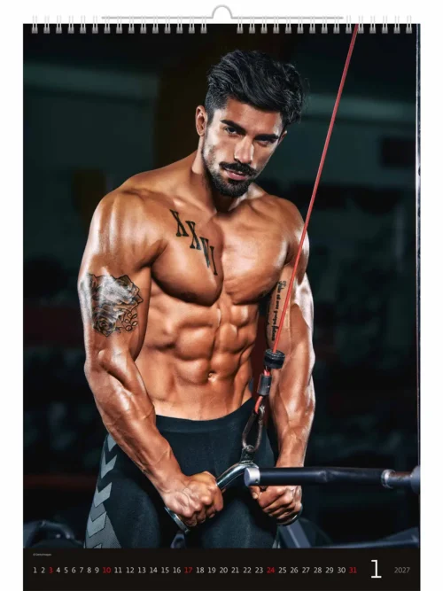 C160-27 Calendar 2027 – Sexy Men Photo A3+ size + free 2026 calendar