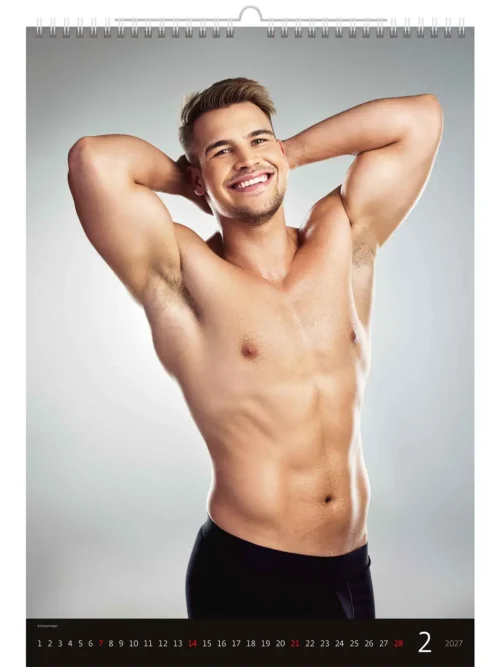 C160-27 Calendar 2027 – Sexy Men Photo A3+ size + free 2026 calendar
