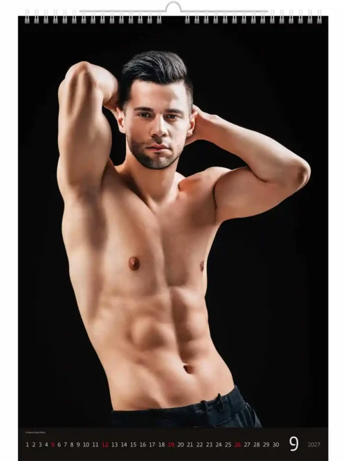 C160-27 Calendar 2027 – Sexy Men Photo A3+ size + free 2026 calendar
