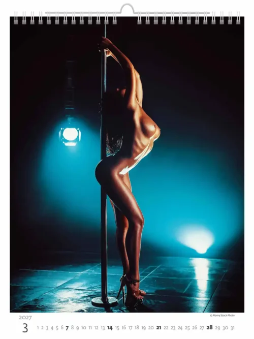 C182-27 A4 Nude Girls Calendar  2027 + free 2026 calendar