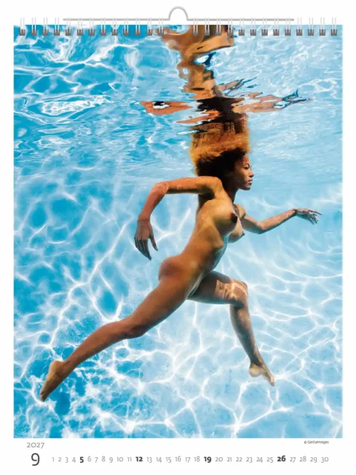 C182-27 A4 Nude Girls Calendar  2027 + free 2026 calendar