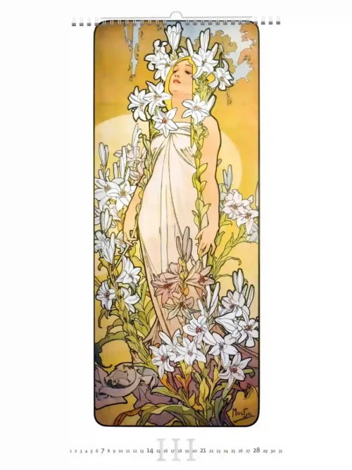 C251-27 Alfons Mucha Calendar A2 2027 + free 2026 calendar