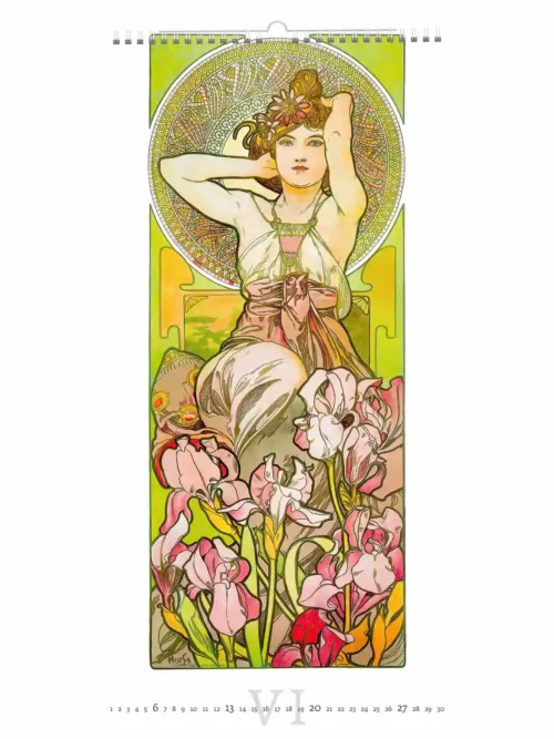 C251-27 Alfons Mucha Calendar A2 2027 + free 2026 calendar