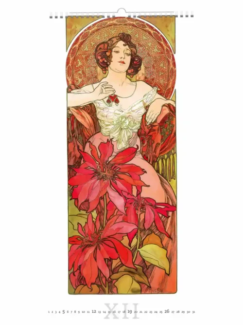 C251-27 Alfons Mucha Calendar A2 2027 + free 2026 calendar