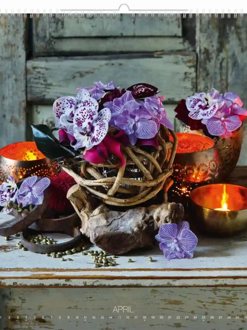 C260-27 Romantic Flower Arrangement Calendar A2 2027 + free 2026 calendar