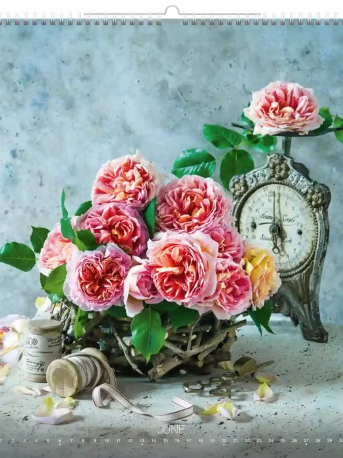 C260-27 Romantic Flower Arrangement Calendar A2 2027 + free 2026 calendar