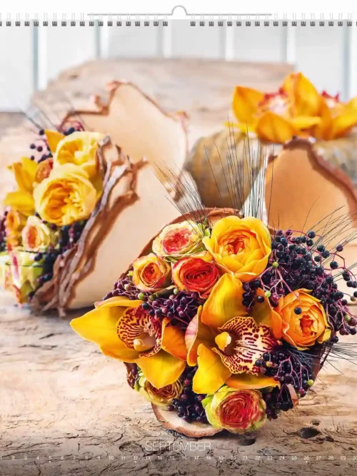 C260-27 Romantic Flower Arrangement Calendar A2 2027 + free 2026 calendar