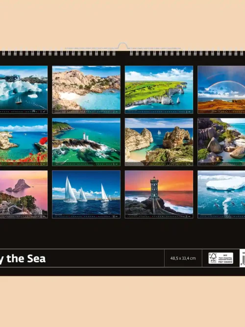 By the Sea 2027 wall calendar, back cover showing all twelve monthly photos
