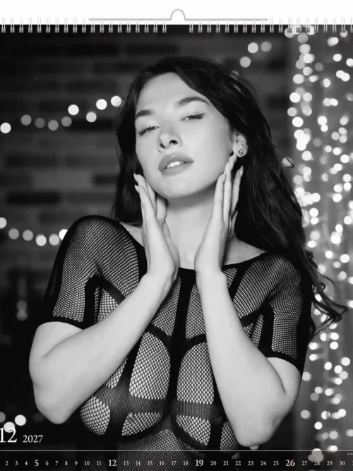 C275-27 Nude black-and-white Calendar A2 2027 + free 2026 calendar