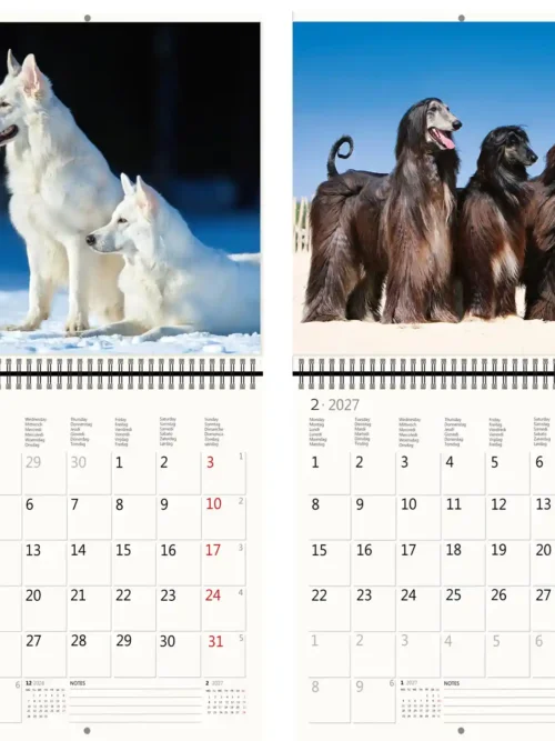 CA02-2027 Writing kalender 30 x 30 Dogs