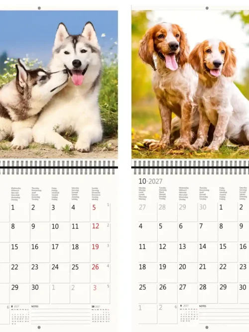 CA02-2027 Writing kalender 30 x 30 Dogs