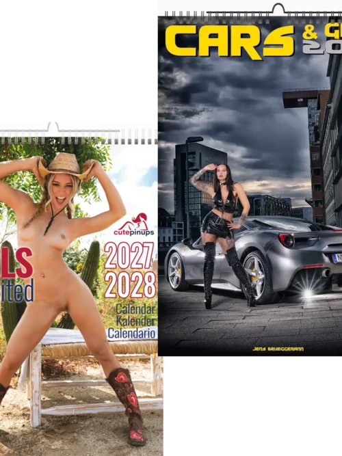 Erotic Cars and Girls A3 Calendars  2027 + CutePinups 2027/2028 + free 2026 calendar