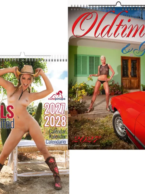 Sexy Girls on Oldtimers A3 Calendars 2027 + CutePinups 2027/2028 + free 2026 calendar